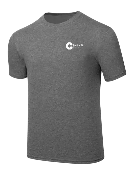Simply Soft Heathered Medium Grey 4.5oz  Poly/Combed Ring Spun Cotton T-Shirt w/Control Air Enterprises Logo