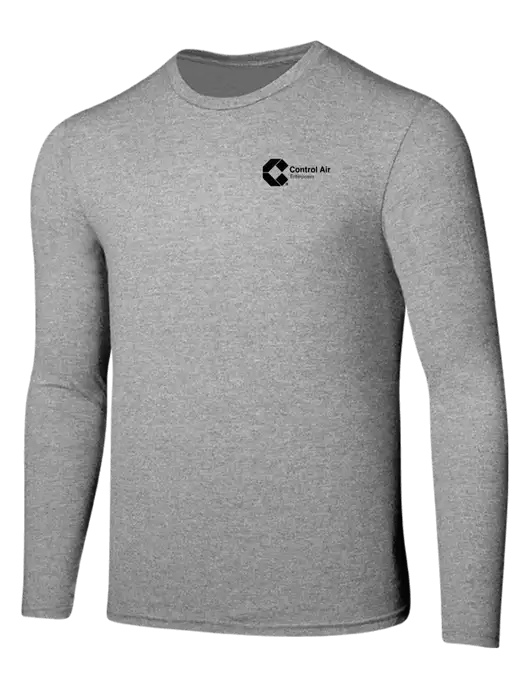 Seriously Soft Light Heathered Grey Long Sleeve T-Shirt w/Control Air Enterprises Logo