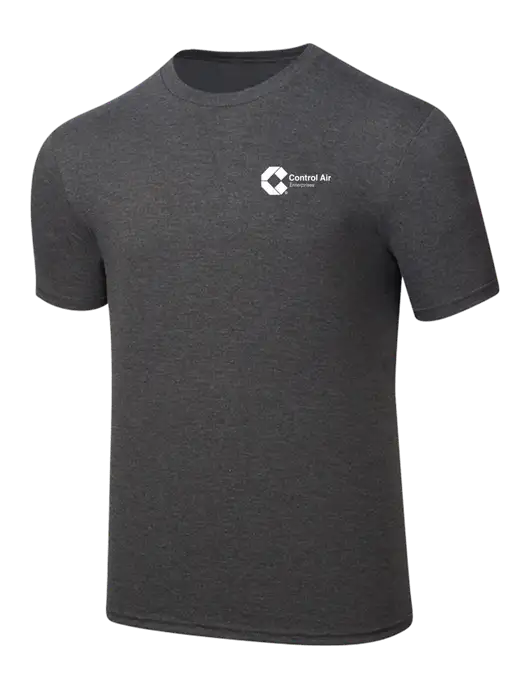 Simply Soft Heathered Charcoal 4.5oz  Poly/Combed Ring Spun Cotton T-Shirt w/Control Air Enterprises Logo