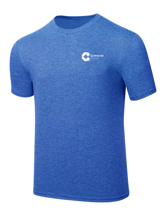 Simply Soft Royal Frost 4.5oz  Poly/Combed Ring Spun Cotton T-Shirt w/Control Air Enterprises Logo