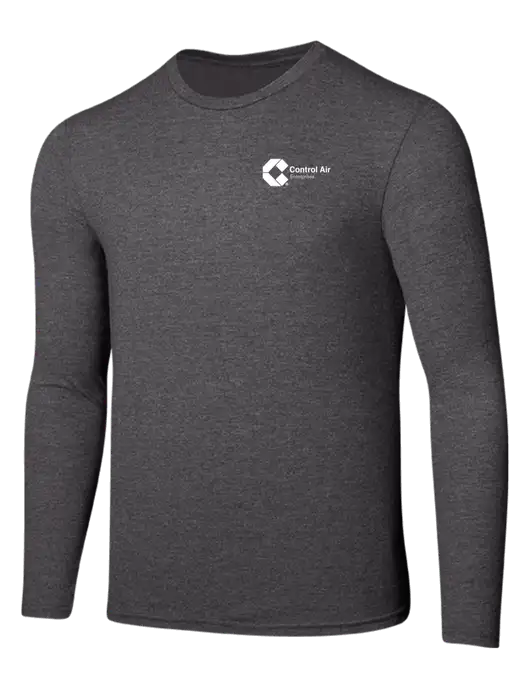 Seriously Soft Heathered Charcoal Long Sleeve T-Shirt w/Control Air Enterprises Logo