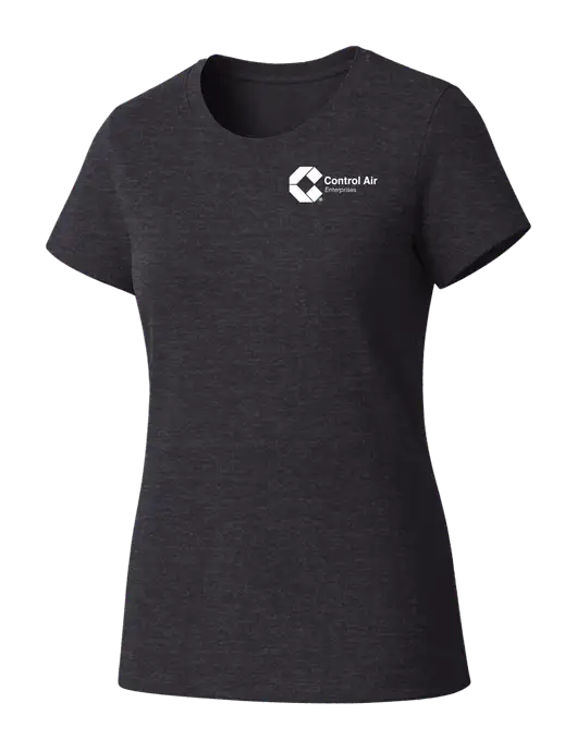 Womens Seriously Soft Heathered Charcoal T-Shirt w/Control Air Enterprises Logo