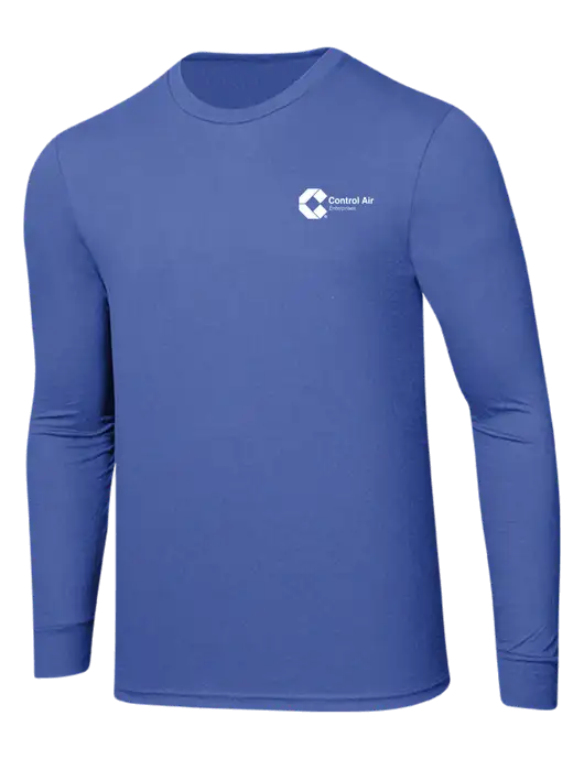 Simply Soft Long Sleeve Royal Frost 4.5 oz, Poly/Combed Ring Spun Cotton T-Shirt w/Control Air Enterprises Logo