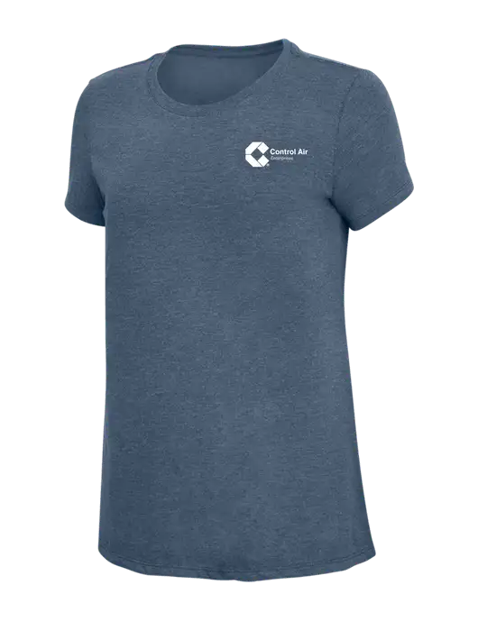 Womens Simply Soft Navy Frost 4.5oz  Poly/Combed Ring Spun Cotton T-Shirt w/Control Air Enterprises Logo