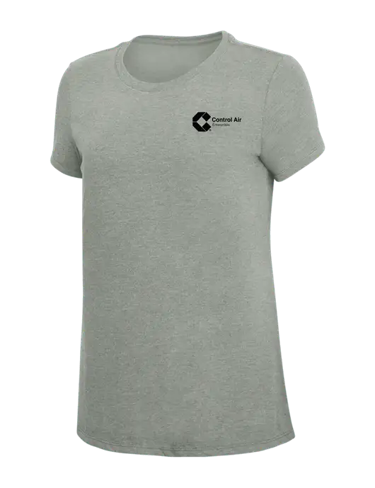 Womens Simply Soft Grey Frost 4.5oz  Poly/Combed Ring Spun Cotton T-Shirt w/Control Air Enterprises Logo