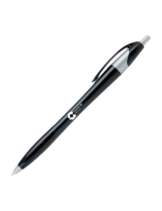 Novella Black/Silver Corporate Pen - Blue Ink w/Control Air Enterprises Logo