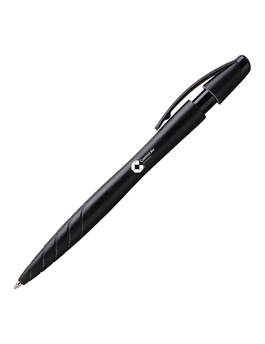 Awali Black Metallic Pen - Black Ink w/Control Air Enterprises Logo
