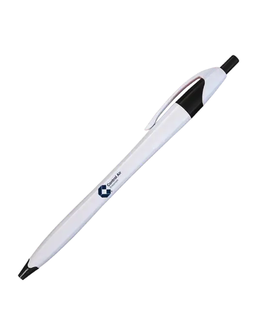 Novella White/Black Classic Pen - Blue Ink w/Control Air Enterprises Logo