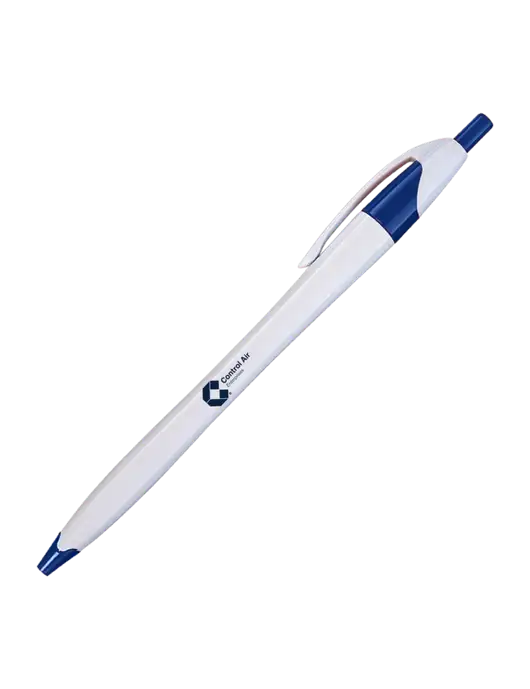Novella White/Royal Classic Pen - Blue Ink w/Control Air Enterprises Logo