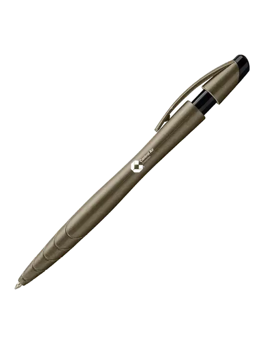 Awali Grey Metallic Pen - Black Ink w/Control Air Enterprises Logo