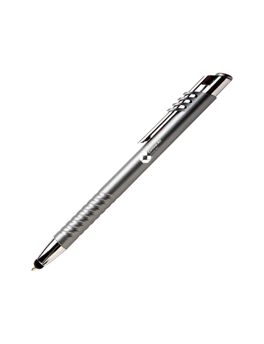 Schirhart Grey Stylus Pen - Blue Ink w/Control Air Enterprises Logo