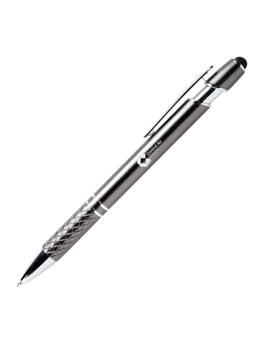 Valencia Gunmetal Stylus Pen - Black Ink w/Control Air Enterprises Logo