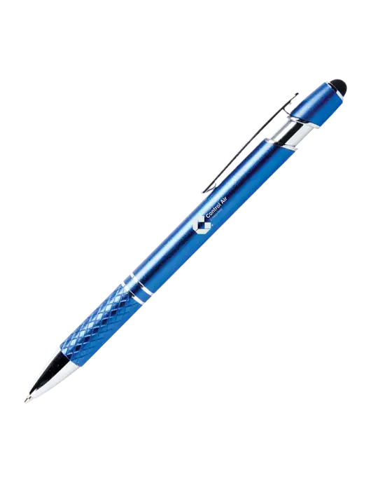 Valencia Blue Stylus Pen - Black Ink w/Control Air Enterprises Logo