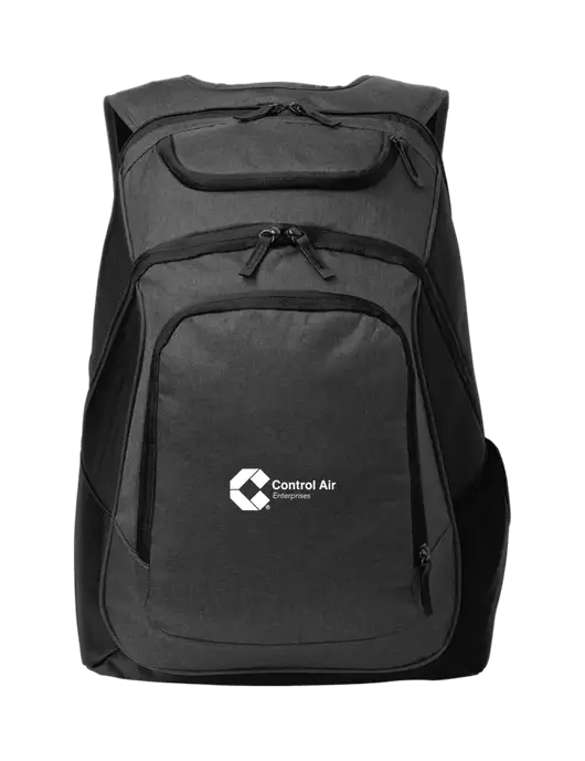 Executive Graphite Heather/Black Laptop Backpack w/Control Air Enterprises Logo
