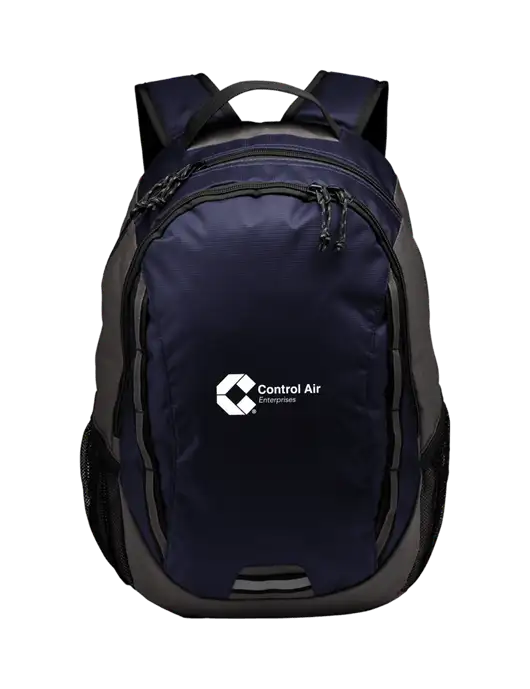 Ridge Deep Navy/Dark Charcoal Laptop Backpack w/Control Air Enterprises Logo