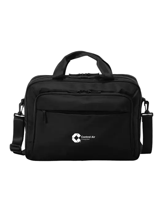 Travel Exec Black Laptop Briefcase w/Control Air Enterprises Logo