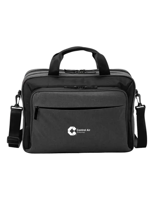 Travel Exec Graphite Heather/Black Laptop Briefcase w/Control Air Enterprises Logo