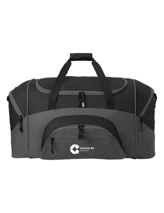 Standard Colorblock Black/Dark Grey Sport Duffel w/Control Air Enterprises Logo