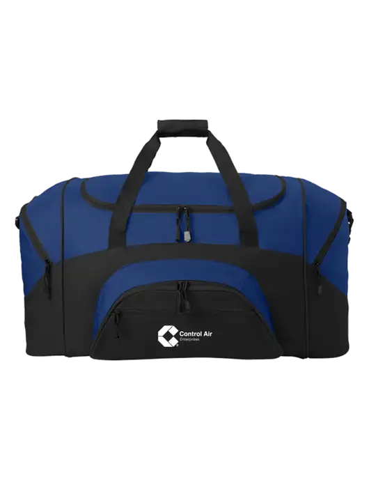 Standard Colorblock Royal/Black Sport Duffel w/Control Air Enterprises Logo