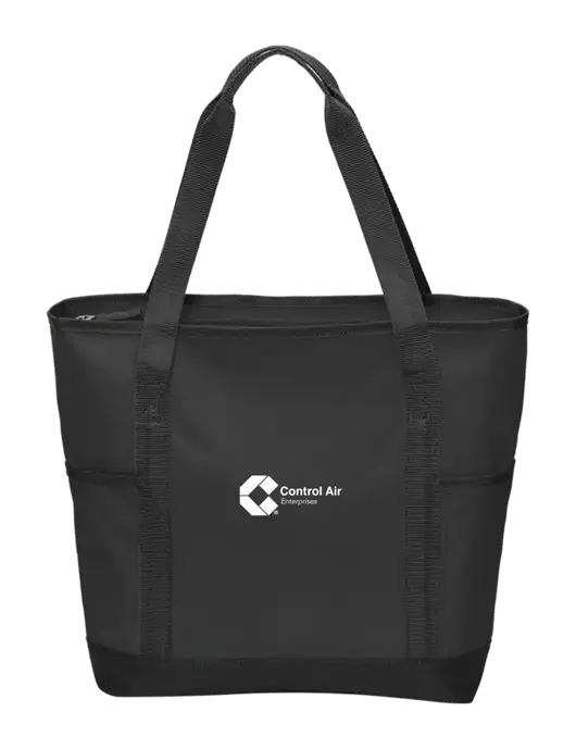 On the Go Black/Black Tote w/Control Air Enterprises Logo
