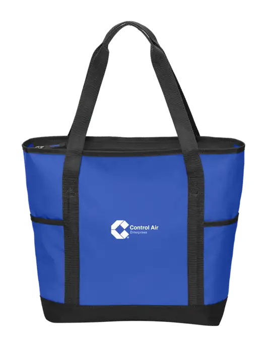 On the Go Royal/Black Tote w/Control Air Enterprises Logo