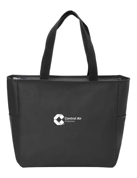 Everyday Black Zip Tote  w/Control Air Enterprises Logo