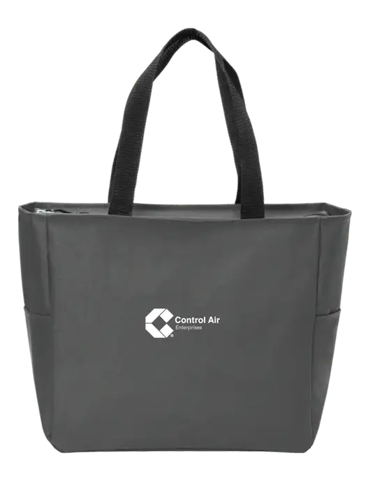 Everyday Charcoal Zip Tote Dark w/Control Air Enterprises Logo