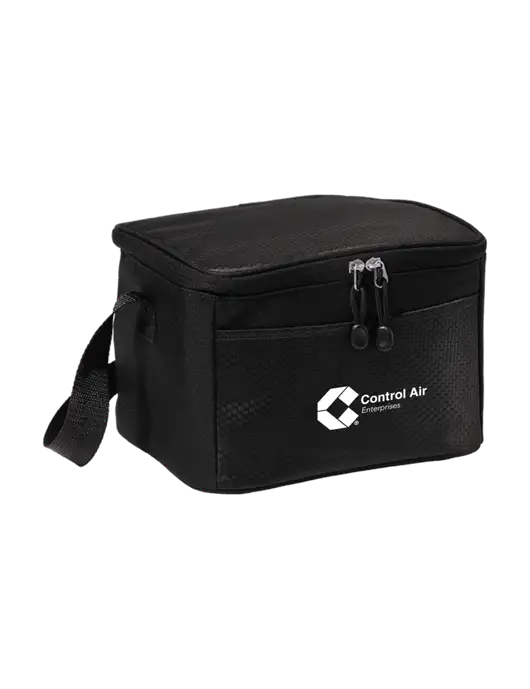 6 Can Black/Black Cube Cooler w/Control Air Enterprises Logo