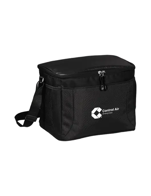 12 Can Black/Black Cube Cooler  w/Control Air Enterprises Logo