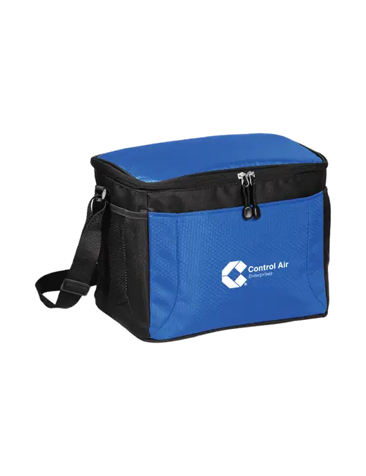 12 Can Twilight Blue/Black Cube Cooler  w/Control Air Enterprises Logo