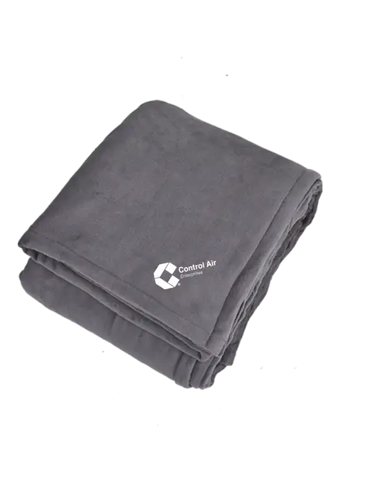 Oversized Graphite Ultra Plush Blanket Graphite w/Control Air Enterprises Logo