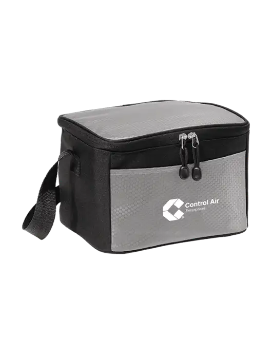 6 Can Grey/Black Cube Cooler w/Control Air Enterprises Logo