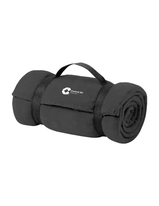 Casual Midnight Heather Fleece Blanket With Strap w/Control Air Enterprises Logo