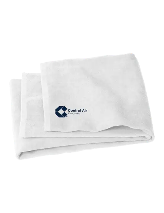 White Beach Towel w/Control Air Enterprises Logo