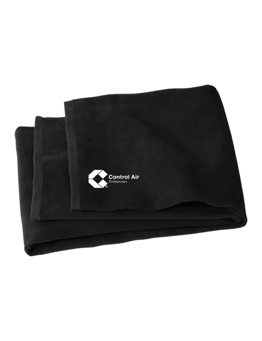 Black Beach Towel w/Control Air Enterprises Logo