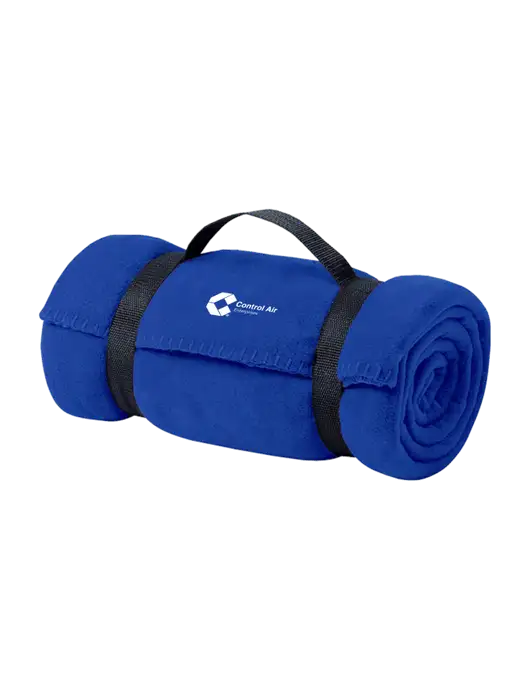 Casual Royal Fleece Blanket With Strap  w/Control Air Enterprises Logo