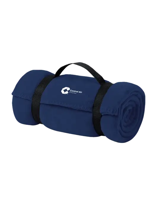 Casual Navy Fleece Blanket With Strap  w/Control Air Enterprises Logo