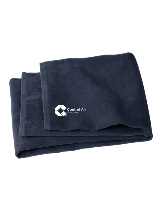 Navy Beach Towel w/Control Air Enterprises Logo