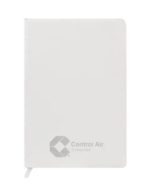 Fabrizio White Hard Cover 5.75 x 8.3  Journal w/Control Air Enterprises Logo