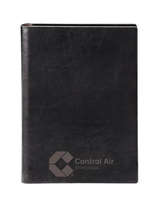 Fabrizio Black 7 x 9.625 Padfolio & Notepad w/Control Air Enterprises Logo