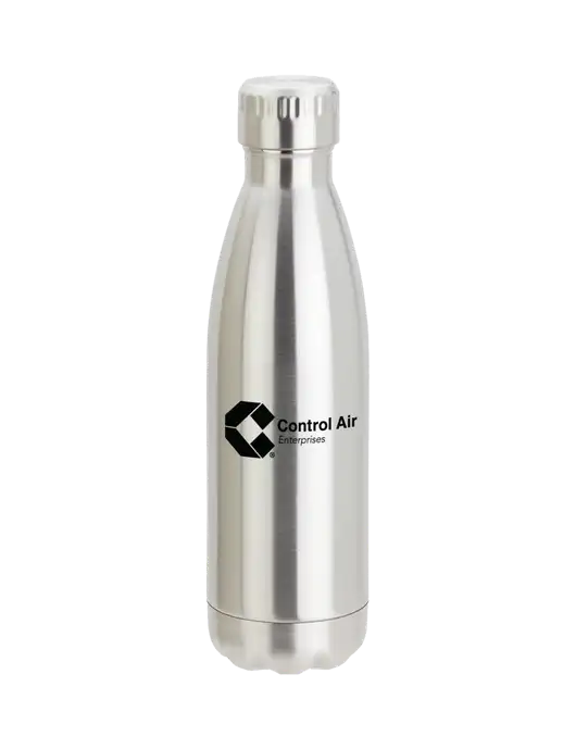 City Go Silver 17 oz Insulated Bottle w/Control Air Enterprises Logo