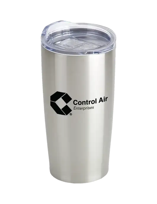 Society Silver 20 oz Insulated Tumbler w/Control Air Enterprises Logo