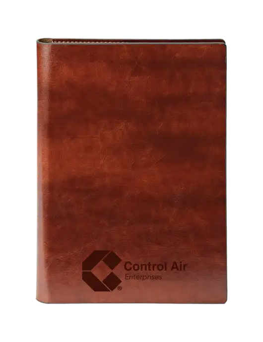 Fabrizio Brown 7 x 9.625 Padfolio & Notepad w/Control Air Enterprises Logo