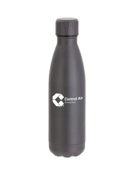 City Go Matte Charcoal 17 oz Insulated Bottle w/Control Air Enterprises Logo