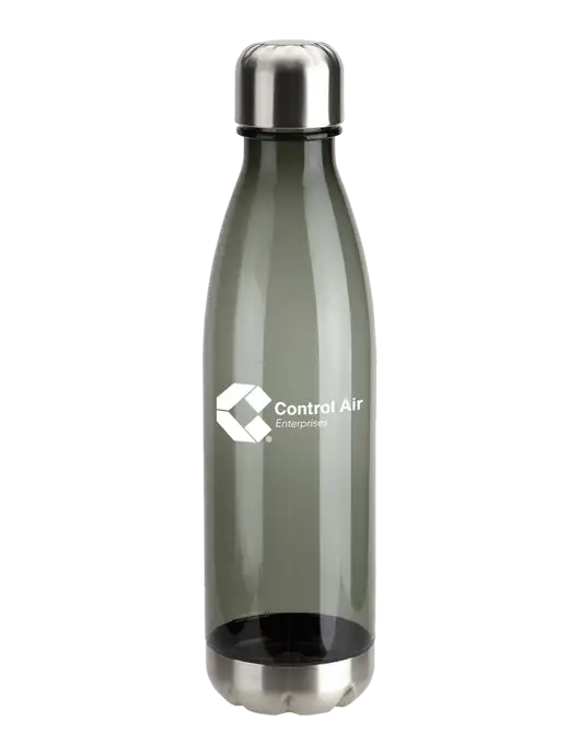 Bayside Tritan Smoke 25 oz Bottle with Stainless Base and Cap w/Control Air Enterprises Logo
