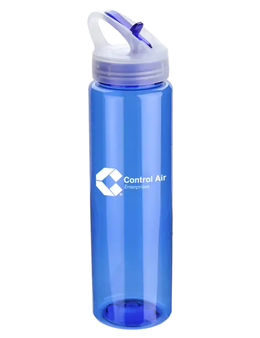 Buddy Blue 32 oz PET Bottle with Flip Lid w/Control Air Enterprises Logo