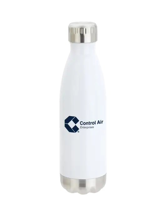 City Go White 17 oz Insulated Bottle w/Control Air Enterprises Logo