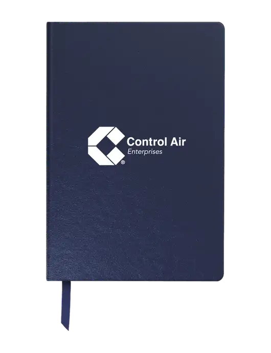 Achieve Navy Hardcover Journal, 5.5 x 8.37 w/Control Air Enterprises Logo