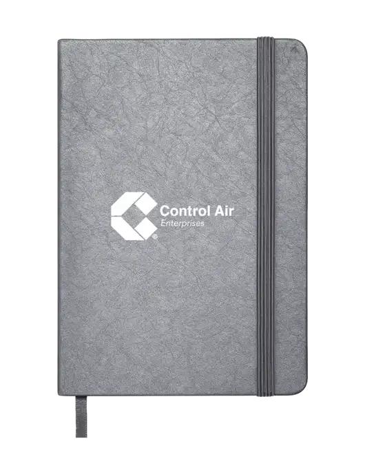 Granite Dark Grey Hardcover Journal, 5.62 X  8.37 w/Control Air Enterprises Logo