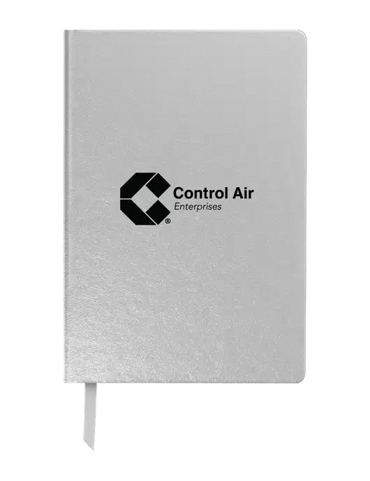 Achieve Silver Hardcover Journal, 5.5 x 8.37 w/Control Air Enterprises Logo